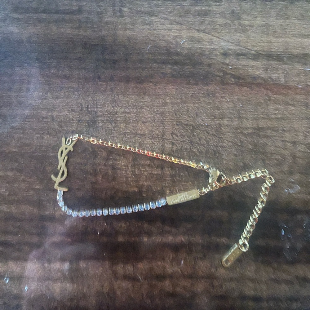 Saint Laurent Gold and Silver Chain Bracelet